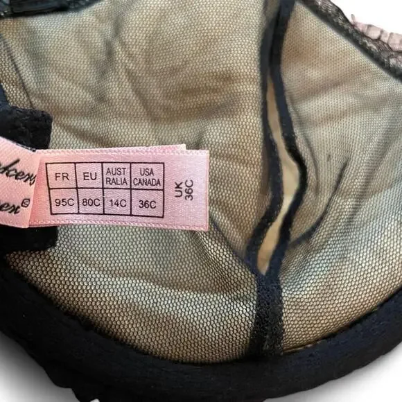 Agent Provocateur Brand New Black Red Lingerie Micro Skirt Garter Belt Bra Set